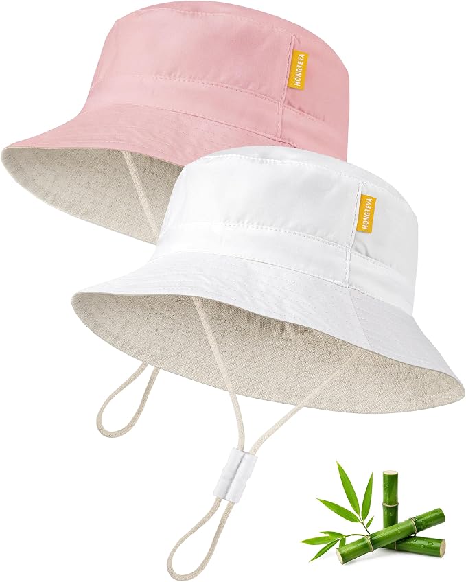 Baby Sun Hat for Toddler Kids Bamboo Rayon Bucket Hat Summer Beach Sun by HONGTEYA