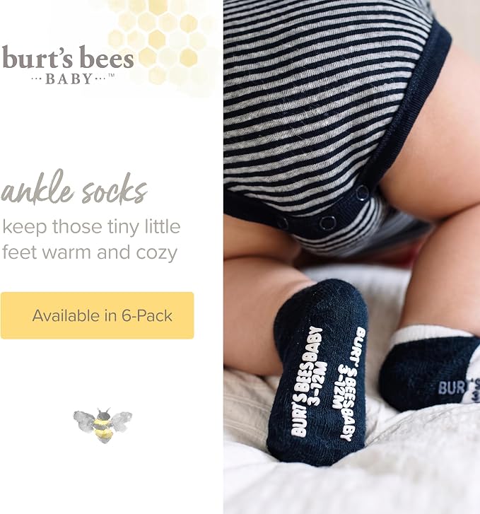 Burt's Bees Baby Organic Ankle & Crew Socks - Image 3