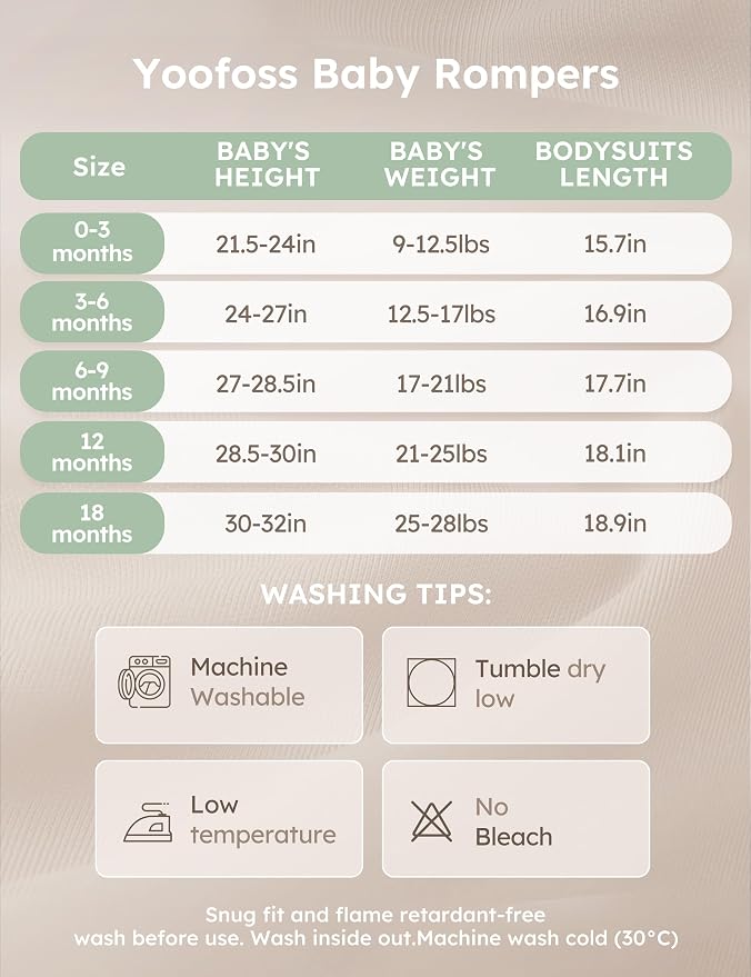 Yoofoss Baby Boy Romper 0-18 Months 100% Organic Cotton Newborn Summer Clothes - Image 6