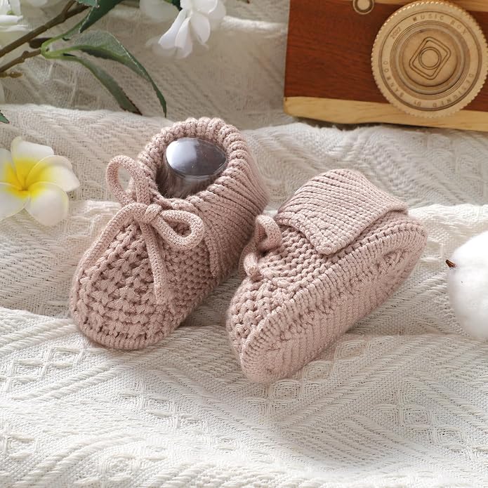 Baby Booties Newborn Boys Girls First Walkers Knit Infant Sock Shoes - Image 3