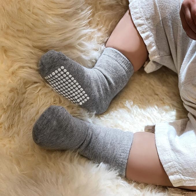 Baby Toddlers Crew Socks with Non-Slip Grip 12 Pack Cotton Stretch Socks | Soft - Image 6