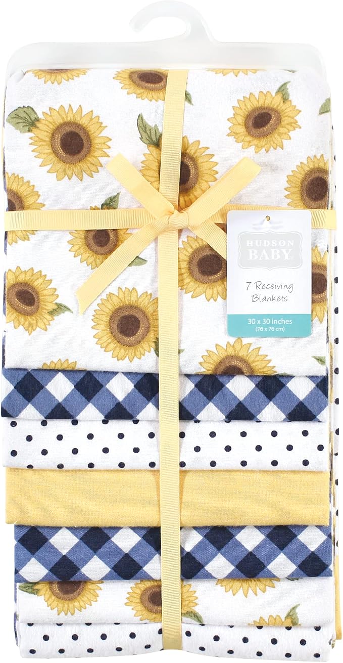 Little Treasure Hudson Baby Cotton Poly Flannel Receiving Blankets Multipack - Image 2
