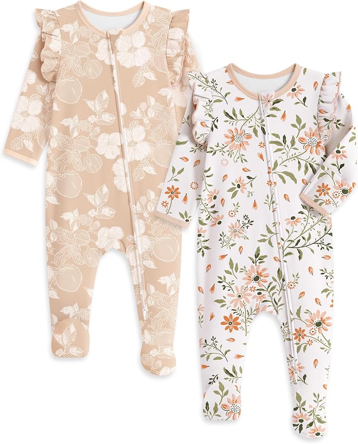Yoofoss Baby Sleepers Baby Girl Clothes 100% Organic Cotton Pajamas by YOOFOSS