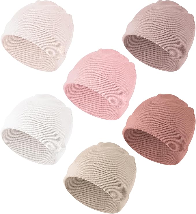 Konssy 6 Pack Baby Beanie Hats for Newborn Infant Girls Boys, 0-24 Months | by Konssy