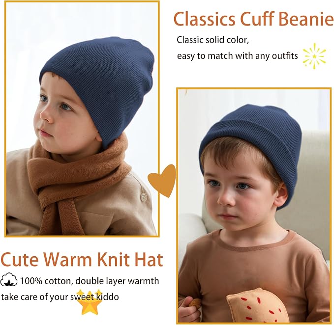 vidsel 100% Cotton Toddler Beanie Hats - Image 2