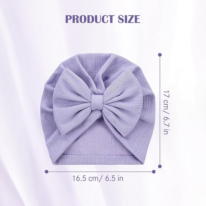 Cinaci 6 Pack Nursery Hospital Caps Bonnets Beanies Headwraps Turban Hats - Image 2