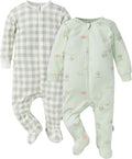 Gerber baby-girls Baby Unisex 2-pack 2-way Zip Textured Sleep 'N Play by Gerber