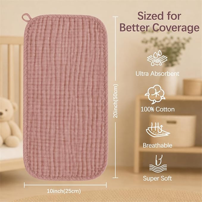 Ease Cubs 12 Pack Muslin Burp Cloths Large 100% Cotton Hand Washcloths - Image 4