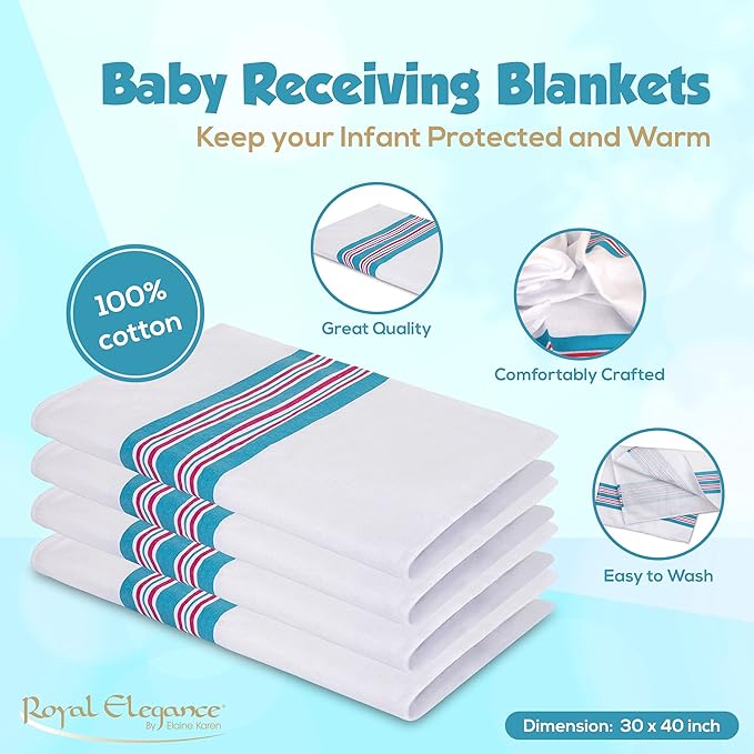 Elaine Karen 1 Pack Flannel Unisex Hospital Receiving Nursing Blankets - Image 2
