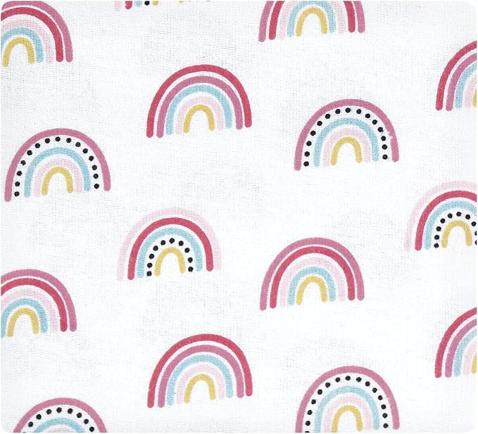 Hudson Baby Unisex Baby Cotton Flannel Receiving Blankets, Modern Rainbow - Image 3