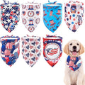 4th of July Dog Bandanas for Medium Dogs 7 Pcs Hemming Seam Edge Patriotic Dogs by Bestwishforyou