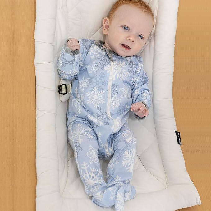 O2 BABY Baby Boys Girls Organic Cotton Zip-Front Sleeper Pajamas, Footed Sleep 'n Play