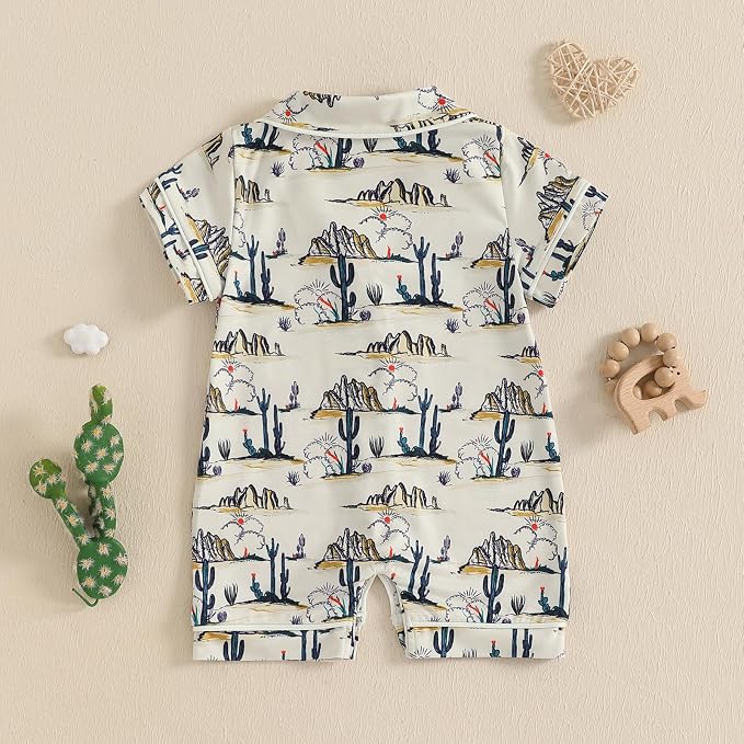 Balaflyie Newborn Summer Pajamas Baby Boy Girl Button Down Romper Cute Infant - Image 3