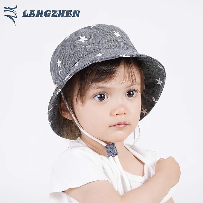 LANGZHEN Sun Protection Hat for Kids Toddler Boys Girls Wide Brim Summer - Image 2