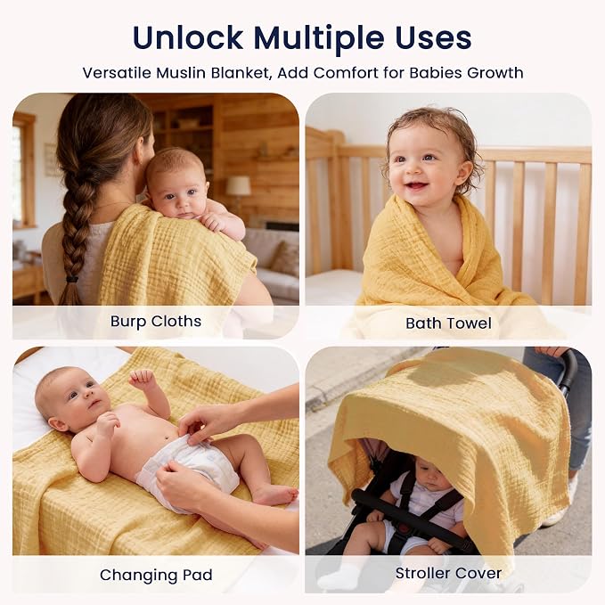 EXQ Home Muslin Swaddle Blankets - Image 6