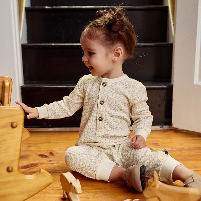 Modern Moments by Gerber Baby Henley Waffle Knit Romper - Image 3