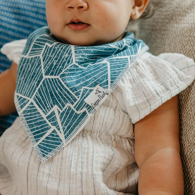 Copper Pearl Baby Bibs 4 Pack, Printed Bandana Drool Bibs - Image 9