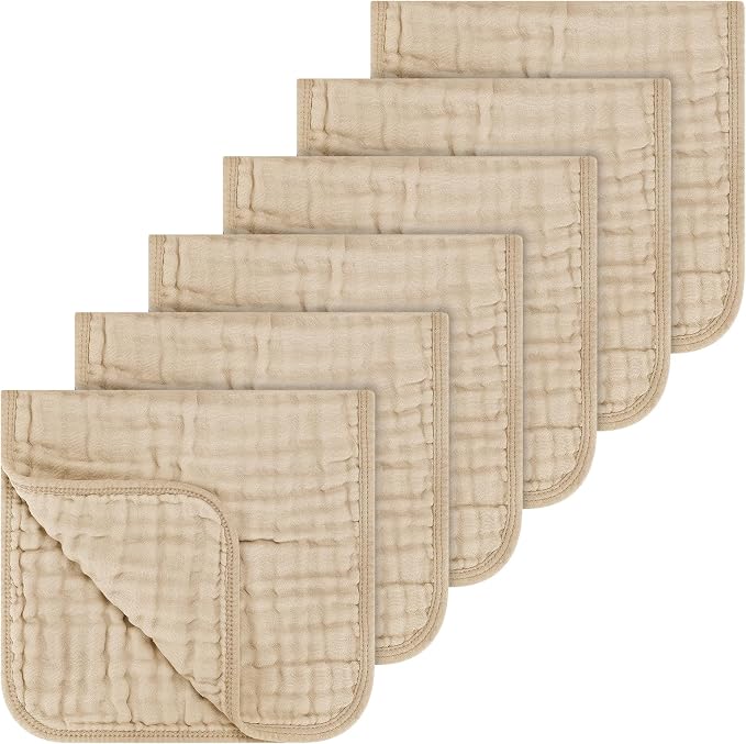 Accmor 6 Pack Muslin Burp Cloths 100% Cotton 20''x10'' Large Extra Soft and by Accmor