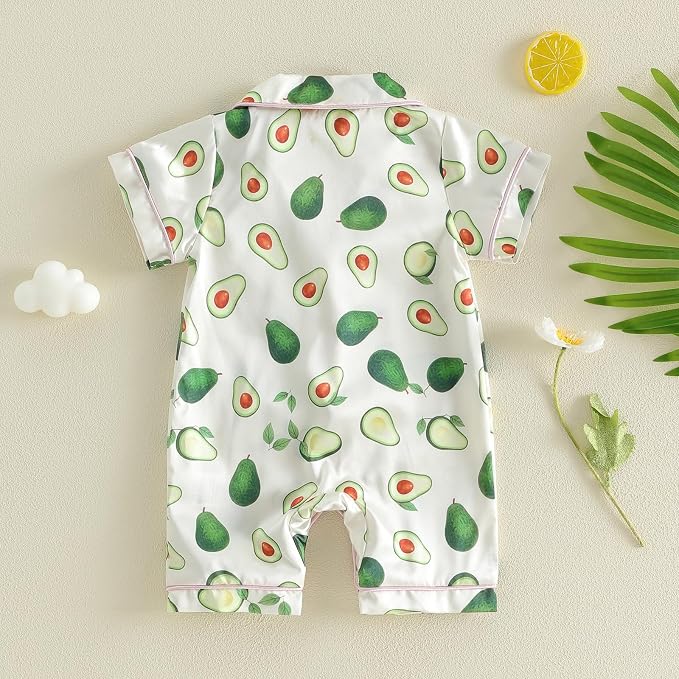 Kuriozud Baby Girl Boy Romper Pajamas Onesie Short Sleeve Button Down Pjs - Image 7