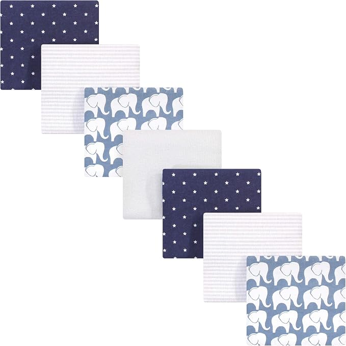 Hudson Baby Unisex Baby Cotton Flannel Receiving Blankets Bundle, Boy Elephant by HudsonBaby