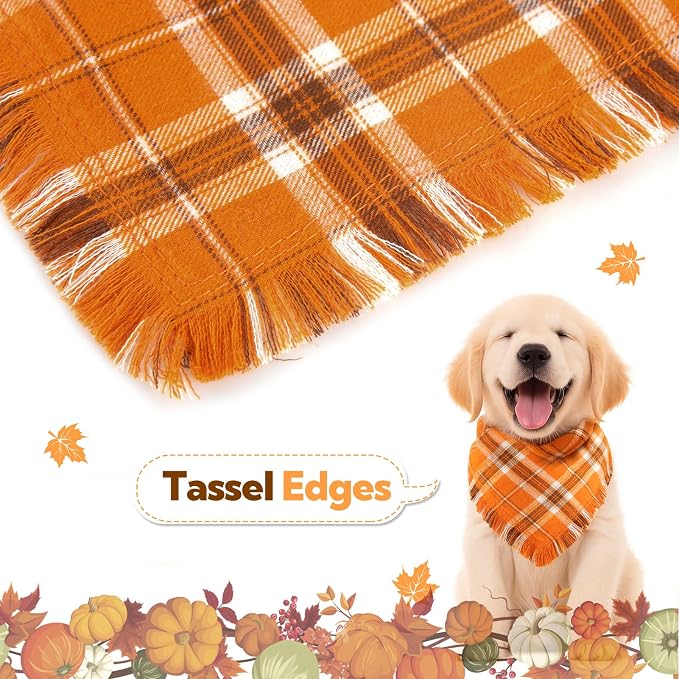 Kytely Fall Dog Bandana 2 Pack, Halloween Thanksgiving Dog Bandanas - Image 4