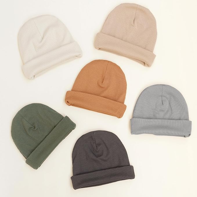 Konssy 6 Pack Baby Beanie Hats for Newborn Infant Girls Boys, 0-24 Months | - Image 7