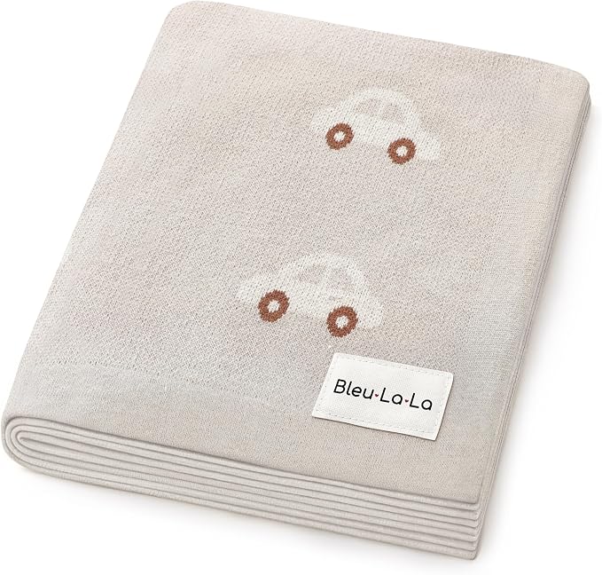Baby Receiving Blanket for Boys 100% Cotton Buttery Soft Cozy Receiving Swaddle by BleuLaLa