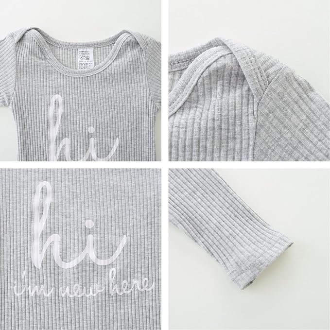 Baby Romper with Baby Mittens & Newborn Hats Footless Long Sleeve - Image 4