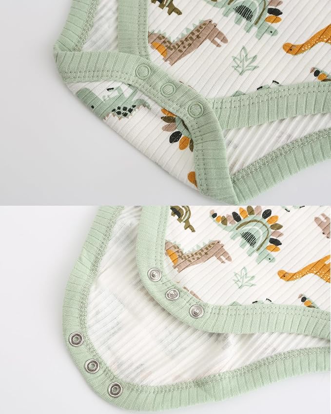 Baby Bodysuits Ribbed Mix Summer Newborn Boy Girl Clothes 5-pack | Multiple - Image 4