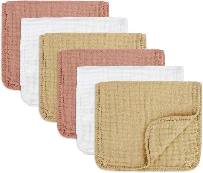 Muslin Burp Cloths Soft and Breathable Burp Cloths Baby Girl 6 Pack 10x20 by Unknown