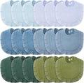 Kenning 18 Pcs Baby Muslin Drool Bibs Ruffle Snap Button by Kenning