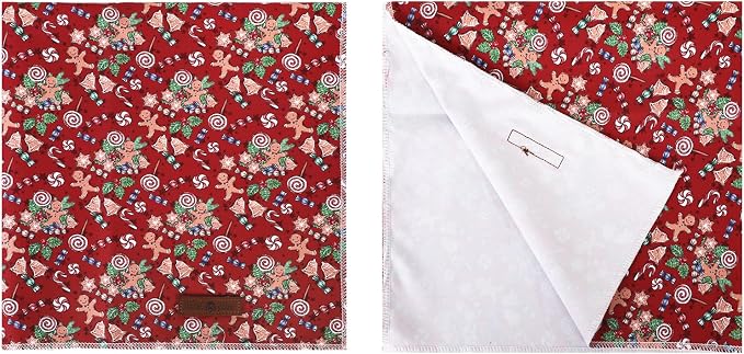 lionet paws Christmas Dog Bandana, Christmas Gingerbread Man Fabric Dogs - Image 4