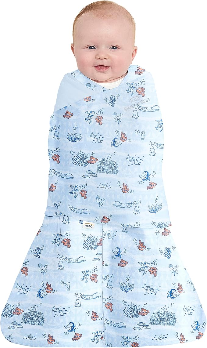HALO Disney Baby Finding Nemo 100% Cotton Sleepsack Swaddle, 3-Way Adjustable - Image 2