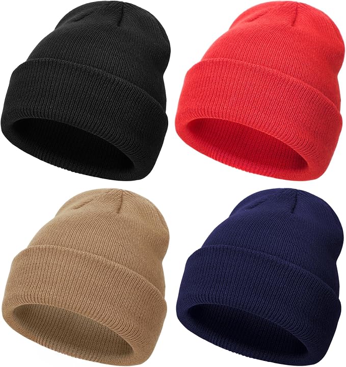 DRESHOW BQUBO 3 Pack Baby Beanies Toddler Kids Winter Hats Soft Knit Hat by DRESHOW