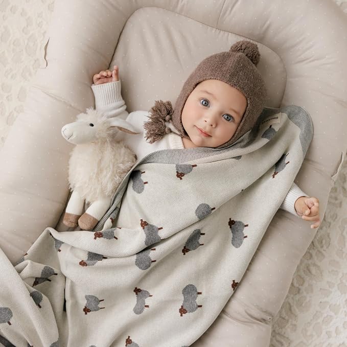 Luxury Cotton Knit Swaddle Baby Blanket - Image 2