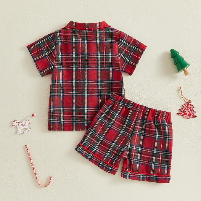 Kuriozud Toddler Baby Girl Pajamas Set Summer Floral Short Sleeve Button Down - Image 7