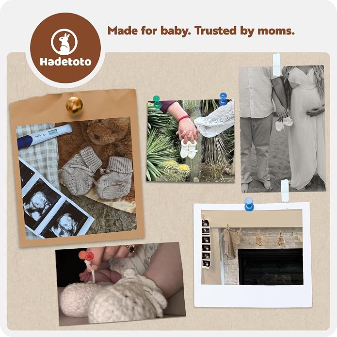 Hadetoto Newborn Baby Booties Cotton Knit Shoes | Soft, First Walkers, - Image 7
