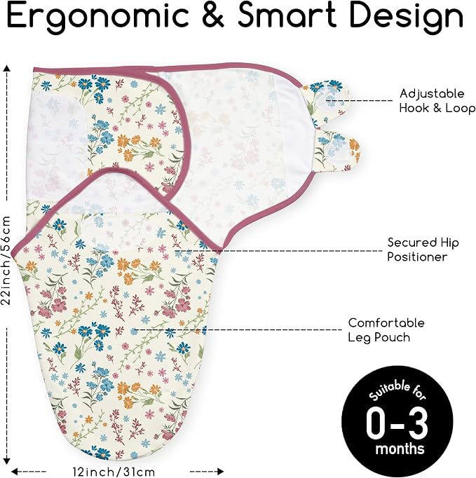 Cotton Swaddles for Newborn, Baby Newborn Swaddle 0-3 Month | 2-Pack Soft - Image 2