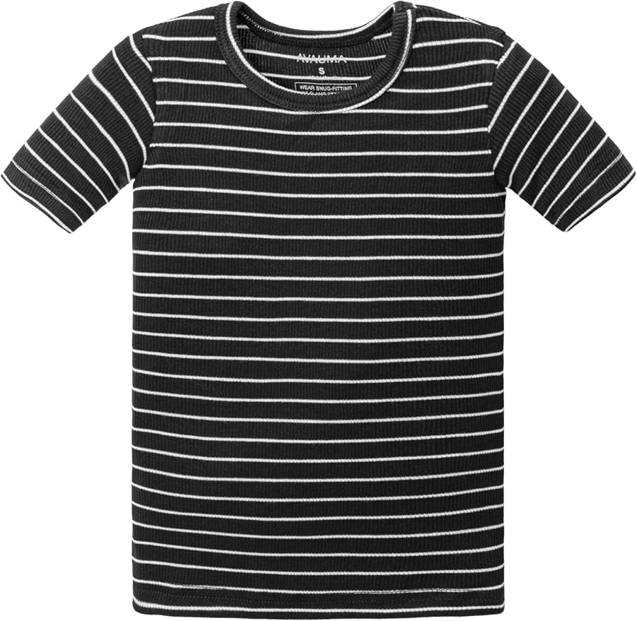 AVAUMA Stripe Pattern Baby Boys Girls Pajama Set Kids Toddler Snug fit Ribbed - Image 3