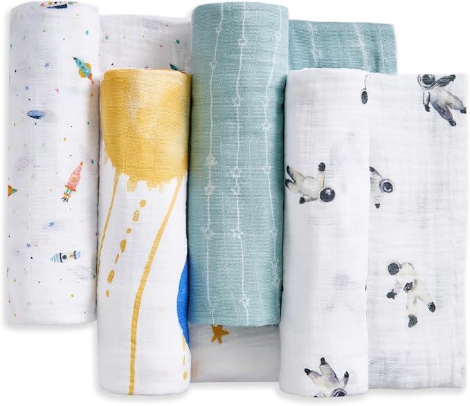 aden + anais 100% Organic Cotton Muslin Swaddles, Breathable Baby Blanket by adenanais