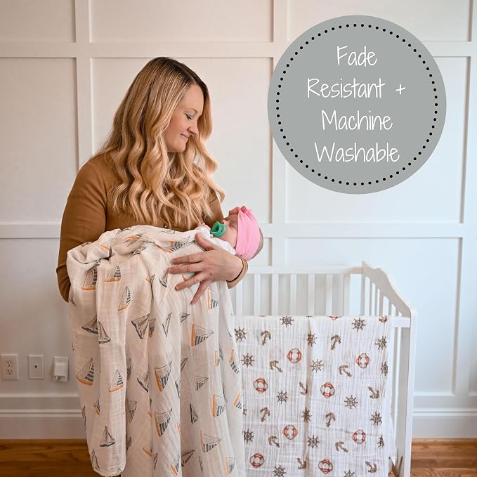 LollyBanks Baby Swaddle Blankets, 100% Organic Cotton Muslin Baby Blanket - Image 5