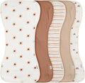 Gerber Baby Unisex Burp Cloths 5-Pack, Rust Tan, Size 10.5" x 21"