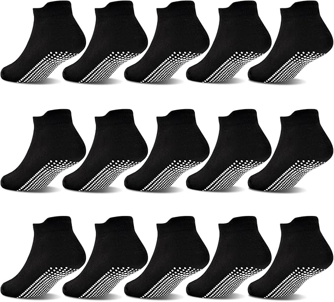 GRPSKCOS Non Slip Toddler Socks 15 Pairs Toddler Grip Anti Skid Low Cut Socks by GRPSKCOS