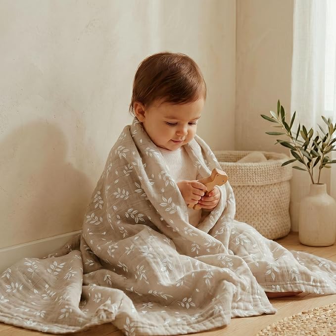 GLLQUEN BABY Muslin Swaddle Blankets 4Pk Receiving Blanket Large 35" x 40" | - Image 2