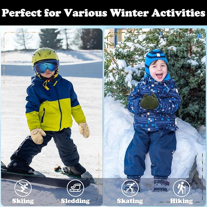 Sarfel Toddler Mittens Waterproof Toddler Gloves Baby Winter Mittens Toddler - Image 3
