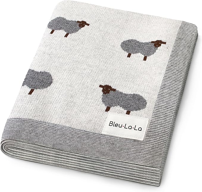 Luxury Cotton Knit Swaddle Baby Blanket by BleuLaLa