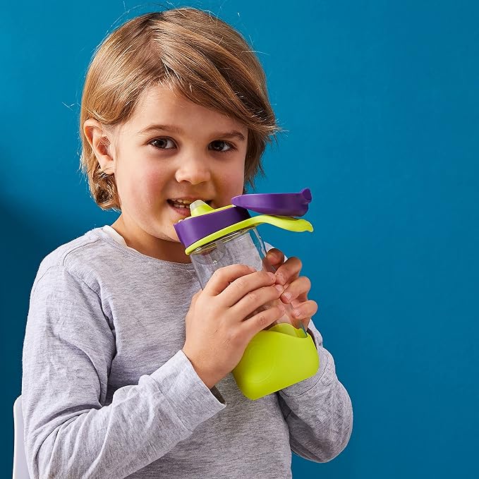 b.box 15 oz Sport Spout Kids Water Bottle for School, Sports, Travel, Daycare. Leakproof, Spill Proof, Dishwasher Safe. Easy Grip Triangle Shape, Durable Tritan Material. BPA Free.
