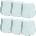 Muslin Burp Cloths Set, 6 Pieces, 100% Organic Cotton Hand Washcloths for Baby Boys and Girls Extra Absorbent and Soft Burping Rags (Light Blue - Solid Color)