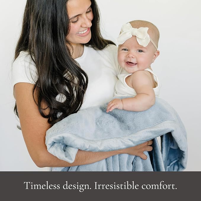 Saranoni Luxury Receiving Blanket Plush Soft Baby Blanket Slate 40x30 | - Image 4