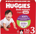 Huggies Size 3 Baby Diapers, Little Movers HuggFit 360° Baby Diapers with 360° Waistband, Size 3 (16-28 lbs), 136 Count, Packaging May Vary